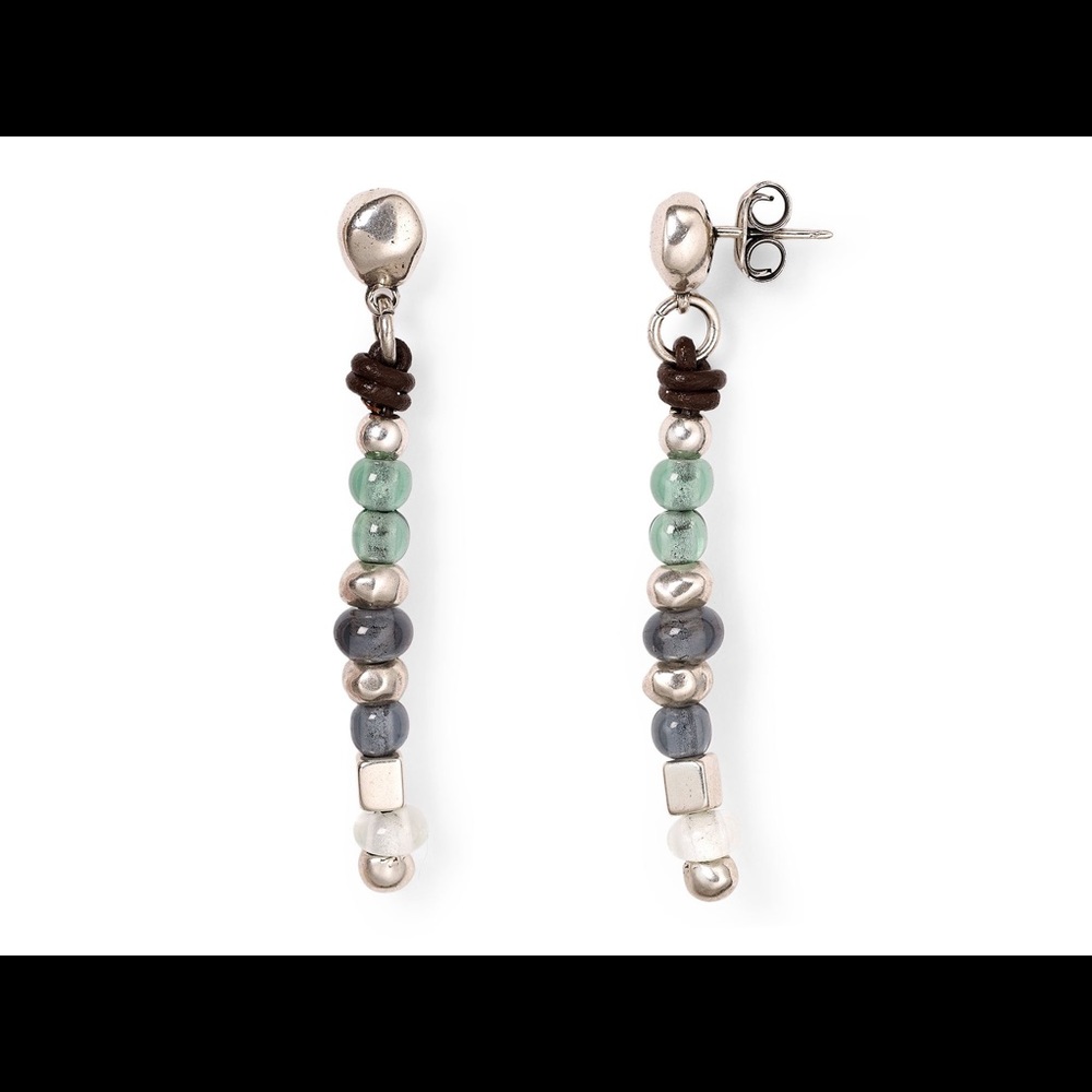 UNOde50 | BALL AFTER BALL Beaded Leather Earrings